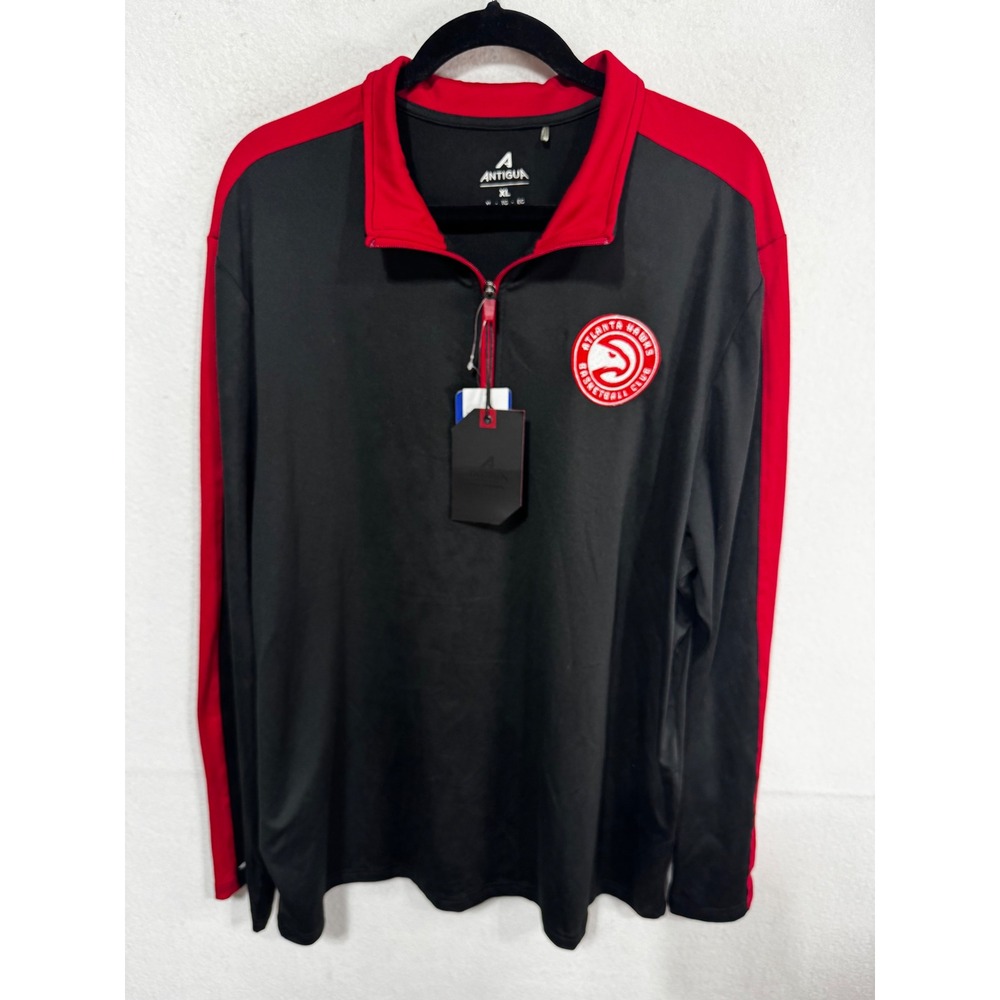 Antigua Men's XL Black Quarter‎ Zip Atlanta Hawks Pullover Jacket NBA